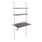 Ladder Desk, 3-Tier Industrial Wall Mount Ladder, 2-Shelf Wall Mount Computer Writing Table, Power Strip, 110.23lbs (First Tier) & 22.05lbs Load-Bearing Capacity (Brown, White, 30x20x72.5in) - color: Brown, White, size: 30x20x72.5in