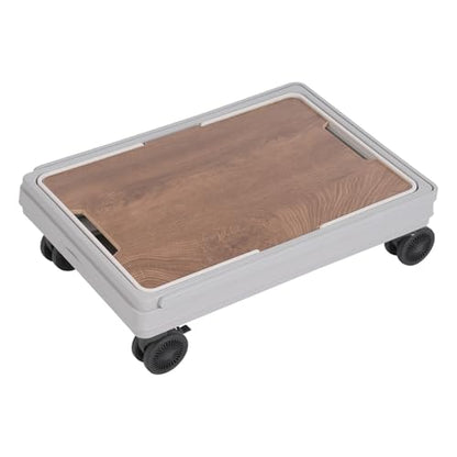 Foldable Rolling Cart, 55L Portable Organizer C-Art with 4 Wheels, 20.5x14.2x11.4in Freestanding Foldable Organizer Rolling Cart with Handles, Practical Top Cover, Grooves (Grey) - color: Gray