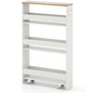 SlickBlue Rolling Serving Cart Narrow with Open Shelves for Kitchen Bathroom Living Room - color: White