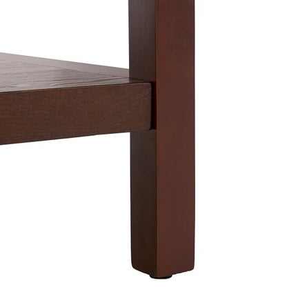 SAFAVIEH Home Collection Omara Walnut Brown 1-Shelf Square Accent Side Table - color: Walnut