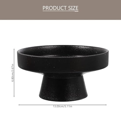 DOITOOL Ceramic Footed Bowl - 5 inch Decorative Pedestal Bowl Fruit Fruit Tray Dessert Display Stand Serving Dishes for Home Kitchen Counter Centerpiece Table Decor - Black