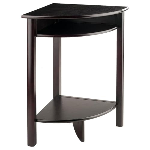 LISO Stylish Corner Desk for Home Office Space-Saving Design for Small Rooms or Apartments Ideal for Computers Laptops or Writing Tasks Durable Wood Construction with Espresso Finish