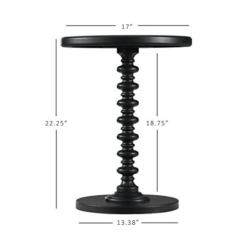 Powell Furniture Round Spindle Table, Black 17 x 22.25 x 17 - color: Black