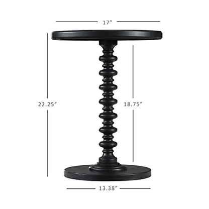 Powell Furniture Round Spindle Table, Black 17 x 22.25 x 17 - color: Black