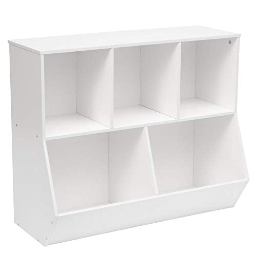 HOOBRO Kids Bookshelf, Bookcase Footboard, Toy Storage Cubby, Children's Toy Shelf, 35.4" L Storage Cabinet, Fit for Children's Room, Playroom, Hallway, Kindergarten, White WT32CW01 - color: White, size: 35.4"L x 11.8"W x 29.5"H