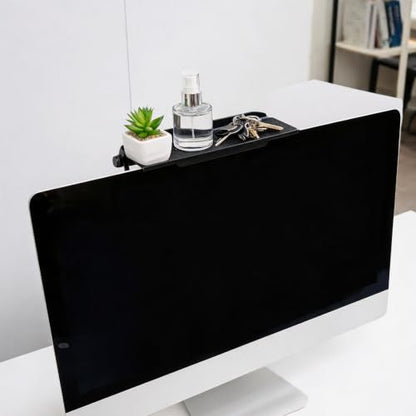 6 Pieces TV Top Screen Shelf Adjustable Monitor Top Shelf Plastic TV Video Game Storage Game Console Black Router Stand Audio Video Shelving for Media Boxes Router(11.8 x 4.5 inch)