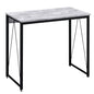 Kaimei Antique White & Black Rustic Industrial Writing Desk - Sturdy Wood & Metal Design for Home Office