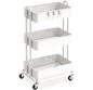Simple Houseware 3-Tier Heavy Duty Metal Utility Rolling Cart, White - color: White