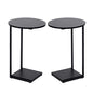 HDANI C Shaped End Table Set of 2,Couch Side Table That Slide Under,C Table End Table for Livingroom, Bedroom,Office (Black) - color: Black, size: Round 2 Pcs