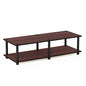 Furinno Just No Tools Dark Cherry Wide Television Stand with Black Tube, Dark Cherry/Black, Wide 41.3"(W)x10.9"(H)x15.6"(D) - color: Dark Cherry/Black, size: Wide 41.3"(W)x10.9"(H)x15.6"(D)