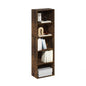 Furinno LUDER Book Shelf, 5-Tier Bookshelf, Bookcase with Open Shelves, 9.4 x 15.8 x 52, Easy Assembly, for Living Room, Bedroom, Home Office, Amber Pine - color: Amber Pine, size: 5-Tier