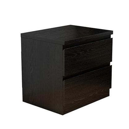 Nightstand with Drawers, Bedside Table with Drawers, Sofa Side Table Storage Cabinet, Night Stand for Bedroom Living Room (1, 2 Drawers Black, 19.7" W×15.6" D×18.9" H) - color: 2 Drawers Black