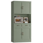 HOSTACK 71" Tall Kitchen Pantry Storage Cabinet, Wood Kitchen Hutch, Green | Modern Pantry Cabinet with Microwave Stand, Hutch Cabinet with Countertop & Drawers, Storage Cabinet for Living Room - color: Green + Bronze Handles