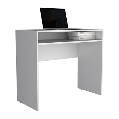 Stella 35" Wide Writing Desk with Shelf for Home Office, Bedroom, Living Room - Compact Space-Saving Desk with Open Storage