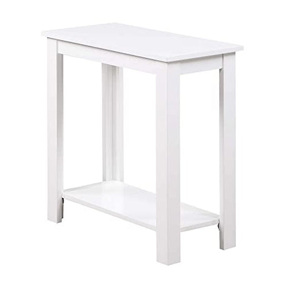 Convenience Concepts Designs2Go Baja Chairside End Table 23.75"- Modern Living Room Table with Storage Shelf, Transitional Bedside Table, White - color: White