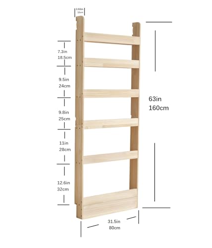 Solid Wood Bookshelf Bookcase Book Shelf Organizer for Books, Toy Storage Bookshelf Rack Wall for Kids and Adults (Width 31.5in (80CM)) - size: Width 31.5in (80CM)