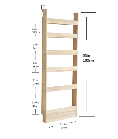 Solid Wood Bookshelf Bookcase Book Shelf Organizer for Books, Toy Storage Bookshelf Rack Wall for Kids and Adults (Width 31.5in (80CM)) - size: Width 31.5in (80CM)