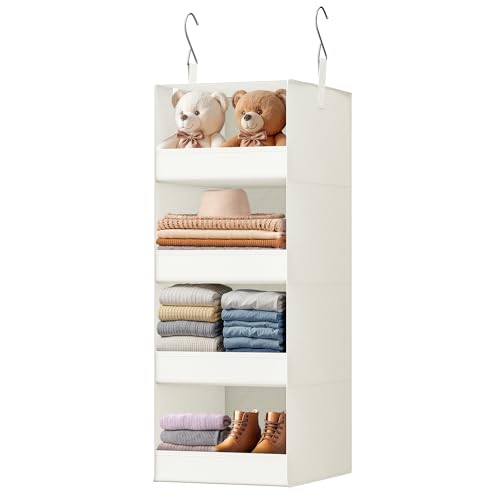GRANNY SAYS 4-Shelf Hanging Organizer, Closet Hanging Shelves, Closet Hanging Storage Organizers, Organization for Bedroom, Living Room, Baby Nursery, Camper Accessories, Beige, 1-Pack - color: 4-shelf Beige, size: 1-Pack