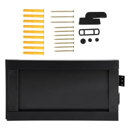 Folding Dining Table, Wall Mounted Folding Table with Support Legs, 29.52 x 15.75 x 29.13 Inch Sturdy Kitchen Desk, Wooden Desk for Small Space Bedroom Living Room Study Room Lounge Office (Black) - color: Black