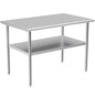 Stainless Steel Table for Prep & Work, 30x48 Inches, Metal Commercial Heavy Duty Table with Adjustable Under Shelf for Restaurant, Home and Hotel - size: 30x48in