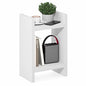 Furinno Viola Side Table, 2-Tier Modern End Table with Open Shelf, 1.2-Inch Extra Thick Frame Night Stand, Open Back Bedside Table, Easy Assembly, for Living Room, Bedroom, White - size: 2-Tier