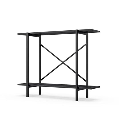 Zhongma 2 Tier Window Height Metal Sturdy Heavy Plant Stand, Narrow Plant Stand Indoor and Outdoor, L35.43 x W10.3 x H27.5 inch, 440 LBS Capacity & Heavy Duty Construction