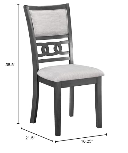New Classic Furniture Gia Dining Chair (Set of Six), Light Gray Fabric Upholstered Seat & Back Rest, Gray - color: Grey, size: Set of 6, style: Dining Chair