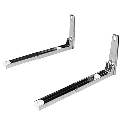 Hovico Universal Stainless Steel Microwave Mount Bracket, Support Frame Steel Foldable Stretch Shelf Rack Microwave Oven Wall Mount Bracket Stainless Silver - color: Style A