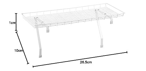 Household Essentials 05100 Rear Display Over-The-Washer Storage Shelf | Organize and Store Laundry Room Supplies | White - color: White