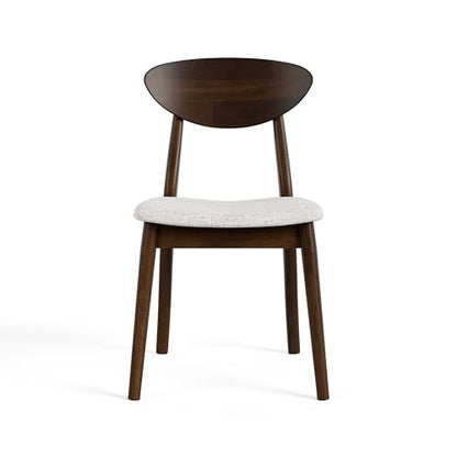 Furniture of America Nazaen V Mid-Century Modern Solid Wood 21.5-inch Side Chairs with Semi-Handmade, Perfect Round Radius and Upholstered Seat for Home Kitchen, Dining Room, Rich Walnut (Set of 2) - color: Rich Walnut, size: Style 5
