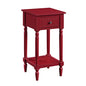 Convenience Concepts French Country Khloe 1 Drawer Accent End Table 14" - Traditional Farmhouse Side Table with Storage Drawer and Shelf for Living Room, Cranberry Red - color: Cranberry Red