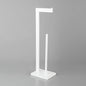 GERZWY SUS 304 Stainless Steel Toilet Paper Stand with Reserve, Free Standing Toilet Paper Holder, White - color: White