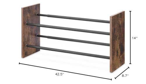 Whitmor Modern Industria l2-Tier Expandable Shoe Rack - color: 2 Tier,black