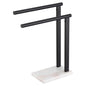 KOKOSIRI Hand Towel Racks Stand Towel Holder 2-Tier with Marble Base for Bathroom Vanity Countertop, Matte Black Stainless Steel 15.7'' Height THS0007-BK - color: Matte Black, size: 2-Bar