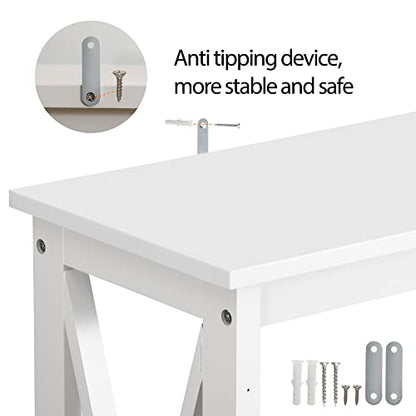 Nouva 2-Tier Narrow Console Sofa Side Table Wall Table for Hallway Foyer, White - color: White