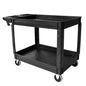MaxWorks 2‑Tier Heavy‑Duty Utility Service Cart 500 lb Capacity 46" x 25.5" x 33.5" with 5" Swivel Casters and Polypropylene Shelves for Garage Workshop Warehouse Office (80858) - size: 46 inch x 25.5 inch x 33.5 inch