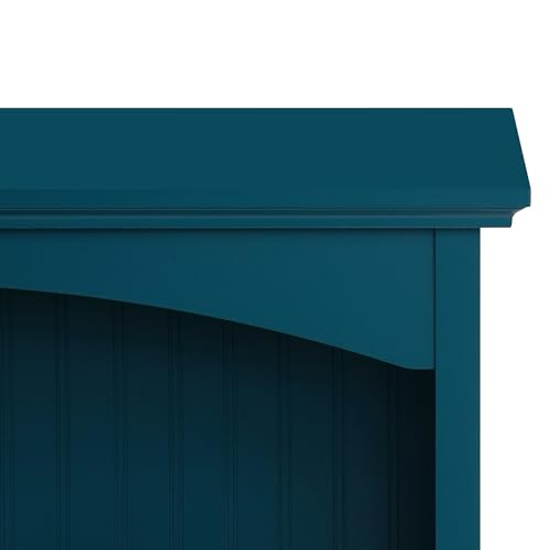 eHemco 3 Tier Bookcase with 2 Arched Supports, 40 Inches, Blue - color: Blue, size: 3 Tier