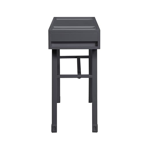Gunmetal Writing Desk with 1 Drawer - Compact Home Office Computer Desk