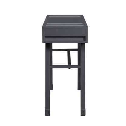 Gunmetal Writing Desk with 1 Drawer - Compact Home Office Computer Desk