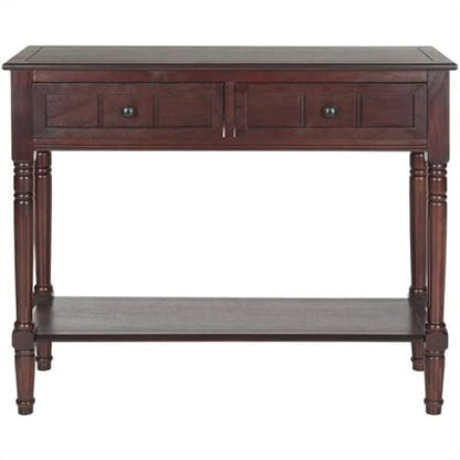 SAFAVIEH Furniture - Samantha 2-Drawer Console Table - Dark Cherry - Solid Wood - Classic Storage Design - Ideal for Entryway, Living Room, Hallway, 35.8"W x 13.8"D x 29.5"H (AMH5710D) - color: Dark Cherry