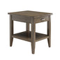 Leick Home Laurent End Table, Solid Wood, with Shelf and Drawer, Smoke Gray, 10507-GR - color: Gray / Pewter