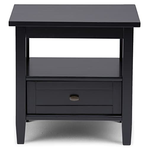 SIMPLIHOME Warm Shaker Solid Wood 20 inch Wide Transitional-Style End Tables in Black for the Living Room and Bedroom (Set of 2) - color: Black, size: 20 inch, style: End Table (Set of 2)