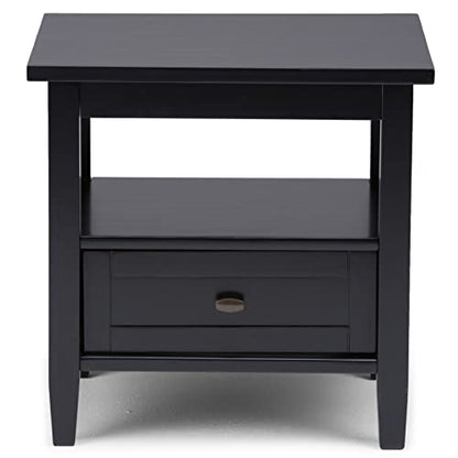 SIMPLIHOME Warm Shaker Solid Wood 20 inch Wide Transitional-Style End Tables in Black for the Living Room and Bedroom (Set of 2) - color: Black, size: 20 inch, style: End Table (Set of 2)