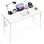 YSSOA Computer Desk Home Office Work Study Writing Modern Simple Table with Headphone Hooks - color: Basic White, size: 47 Inch