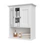 Treocho Wood Wall Cabinet, Bathroom Medicine Cabinet Storage with Doors and Adjustable Shelf, Rustic Cabinet Wall Mounted for Bathroom, Livingroom, Kitchen, Cupboard, White - color: White