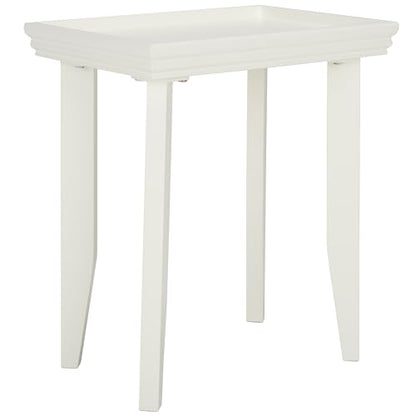 SAFAVIEH Home Collection – Naios White Accent Table, Modern Rectangular Side Table with Curved Legs, Minimalist Design (ACC9713B) - color: Ivory