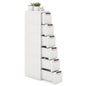6-Drawer Narrow Storage Cabinet, Slim Rolling Cart (7.5"x16.5"x43") | Mobile Plastic Cart Container | Pull Handles & Built-in Wheels | For Living Room, Kitchen, Bathroom, Office - size: 7.5"x16.5"x43" (6 Drawer)