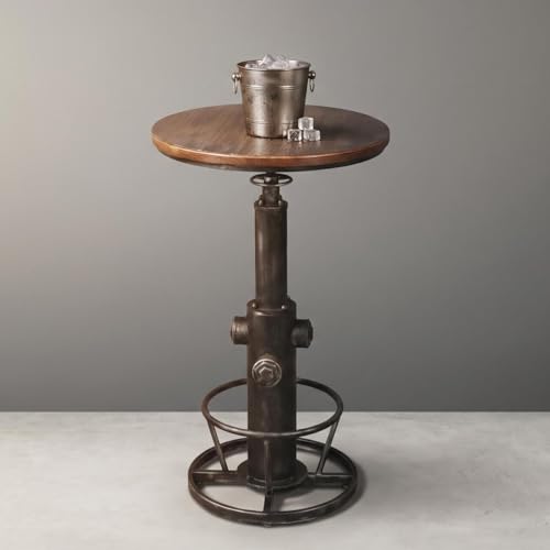 Topower Industrial Bar Table 38.58-48.43" Adjustable Pub Table Kitchen Dining Coffee Bistro Table Silver - color: Silver