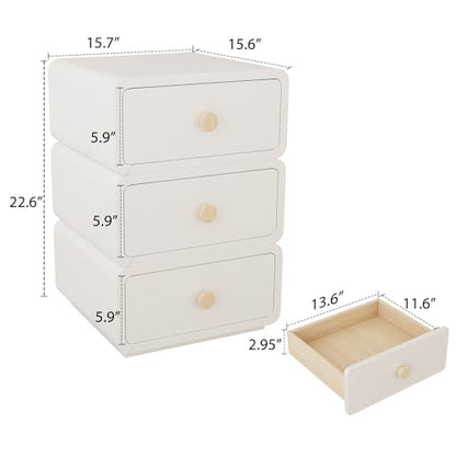 AQIMUELE White Night Stand, Narrow Nightstand with Drawers, Modern Nightstand for Bedroom, Dorm and Living Room.
