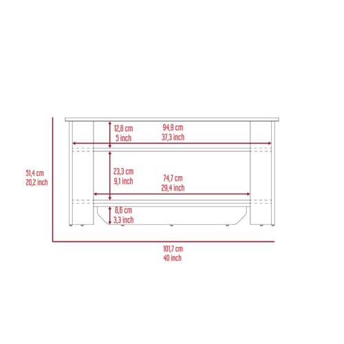 Dark Brown Storage Table with Four Legs and Lower Shelf - Doorway & Living Room Furniture